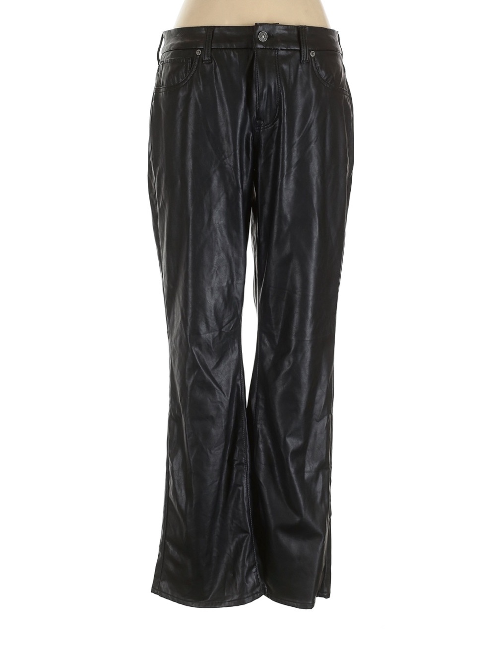 American Eagle Curvy Classic Faux Leather Bootcut Pants Black Size 14 - Picture 2 of 5